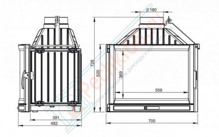 Каминная топка Falcon Panorama (NORDflam) 15 кВт