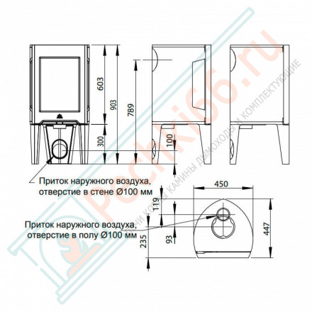 Чугунная печь-камин F 162 BP (Jotul)
