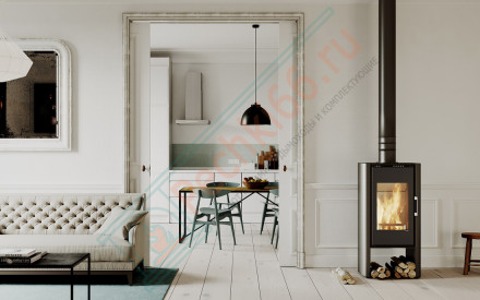 Печь-камин Solum Log, красная сталь (Defro-Home) 9кВт