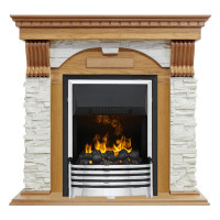 Электрокаминокомплект Dublin - Дуб / Сланец белый с очагом Flagstaff