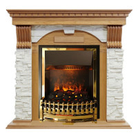 Электрокаминокомплект Dublin - Дуб / Сланец белый с очагом Atherton