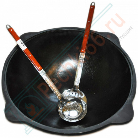 Узбекский чугунный казан круглое дно 80 л. без крышки (Наманган DAVR METALL)