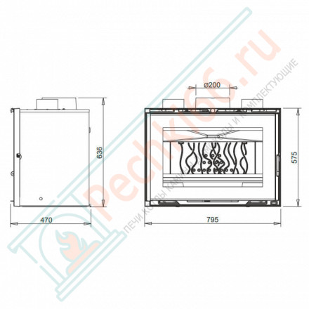 Чугунная топка INVICTA INSERT 800 GRANDE ANGEL TURBO (INVICTA)