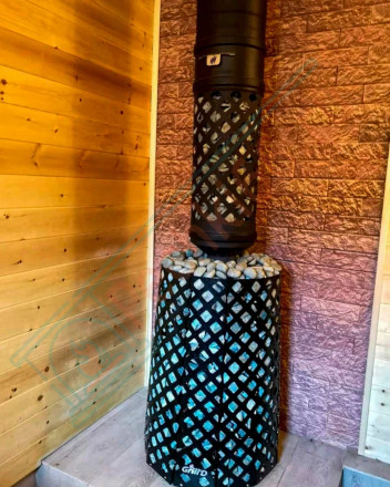 Дровяная банная печь Grill'D Violet Short Window Max (Камень колотый 100 кг)