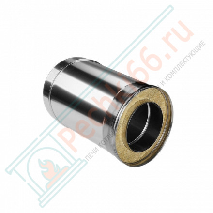 Сэндвич труба для дымохода L=250 (НЕРЖ-321/0,8-НЕРЖ-439/0,5) d-120/200 (Дымок-Lux)