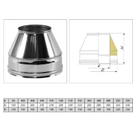 Конус Факел V50R с изол (AISI-321/0,5-ОЦИНК/0,5) d-300/400 (Вулкан)