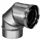 Отвод коаксиальный 90° (AISI-321/0,5-AISI-304/0,5) d-80/130 (Вулкан) Отвод коаксиальный 90° (AISI-321/0,5-AISI-304/0,5) d-80/130 (Вулкан)