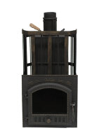 Чугунная печь для бани"Сибирь-25" (дверка 545х545) с закрытой каменкой (Сибирь-Премиум)