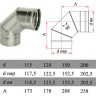 Отвод 90° без изол (НЕРЖ-321/0,8) d-115 (Дымок-Lux)
