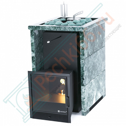 Печь для бани Анапа в трёхстороннем кожухе с открытым верхом из змеевика (ИзиСтим)