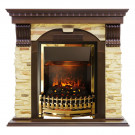 Электрокаминокомплект Dublin угловой - Темный дуб / Сланец с очагом Atherton