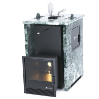 Печь для бани Анапа-М2 в трёхстороннем кожухе из змеевика (ИзиСтим)