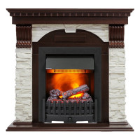 Электрокаминокомплект Dublin - Темный дуб / Сланец белый с очагом Danville Black FB2