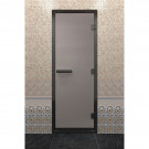 Дверь для хамама в черном профиле, сатин 2100x900 мм (DoorWood) Дверь для хамама в черном профиле, сатин 2100x900 мм (DoorWood)