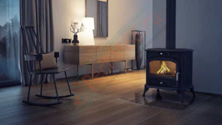 Чугунная печь-камин KOZA K6 ADSR, с регулятором горения (Kratki)