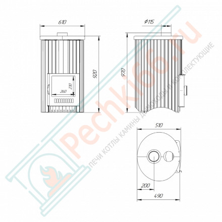 Печь для бани УЮТ-25 "Змеевик + Окаменевшее дерево" (Ферингер)