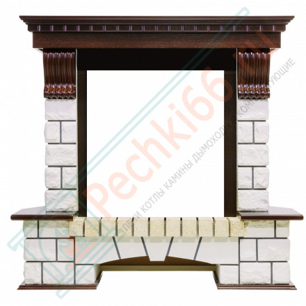 Портал Pierre Luxe угловой - Темный дуб / Белый (Высота 1050мм)