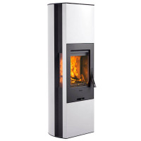 Печь-камин 35, с чугунной дверцей, цвет белый (Contura)