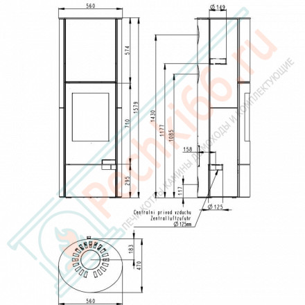 Печь-камин Lugo Akum песчаник (Romotop)