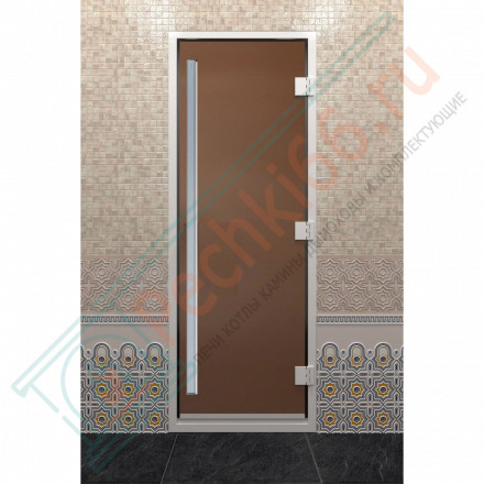 Стеклянная дверь DoorWood «Хамам Престиж Бронза матовая» 2000х800 мм