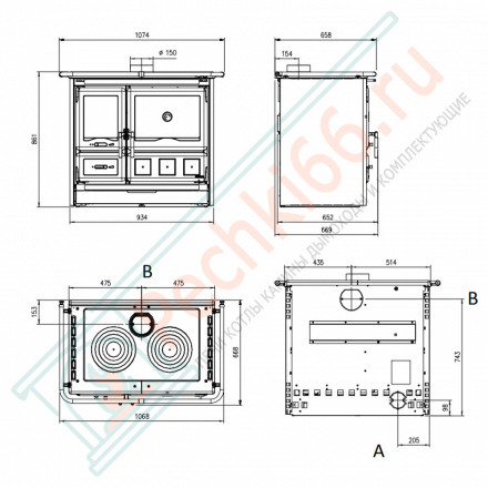 Печь с варочной поверхностью Rosa XXL (La Nordica)