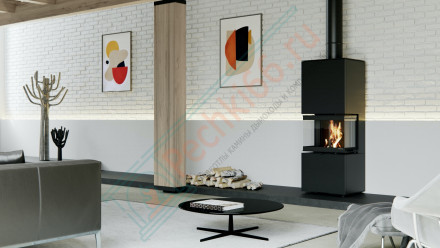 Печь-камин Intra xms c ver. compact 1, красная сталь (Defro-Home) 8кВт