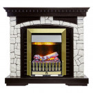 Электрический Каминокомплект Glasgow - Венге / Белый с очагом Danville Antique Brass FB2