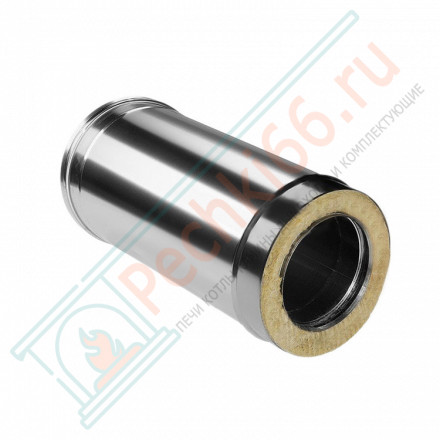 Сэндвич труба для дымохода L=500 (НЕРЖ-321/0,8-НЕРЖ-439/0,5) d-115/200 (Дымок-Lux)