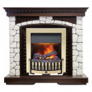 Электрический Каминокомплект Glasgow - Темный дуб / Белый с очагом Danville Brass FB2